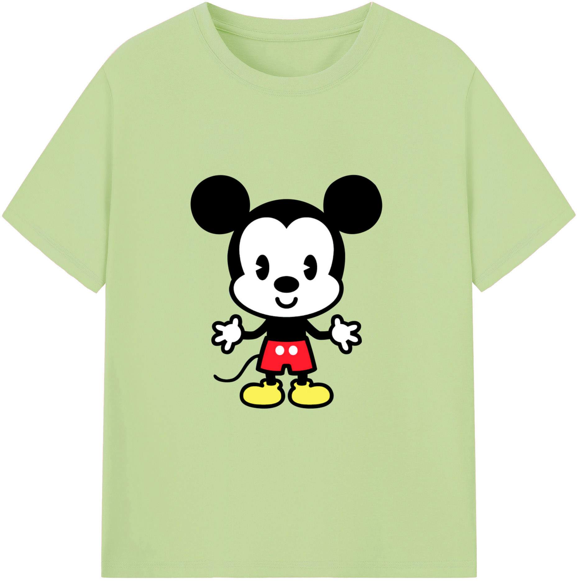 （画像用） ミッキーマウス Mickey Mouse 綿100％半袖Tシャツ（フロントプリント）